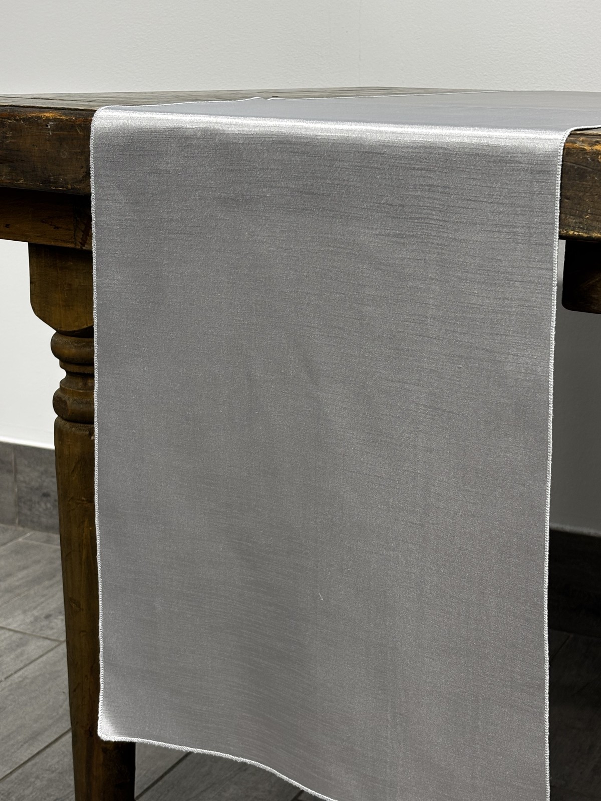 Shantung Silver table runner